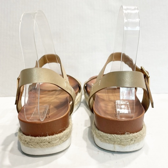 DREAM PAIRS Women Espadrille Casual Flatform Platform Wedge Sandals SUNNA GOLD 6 - Picture 3 of 12